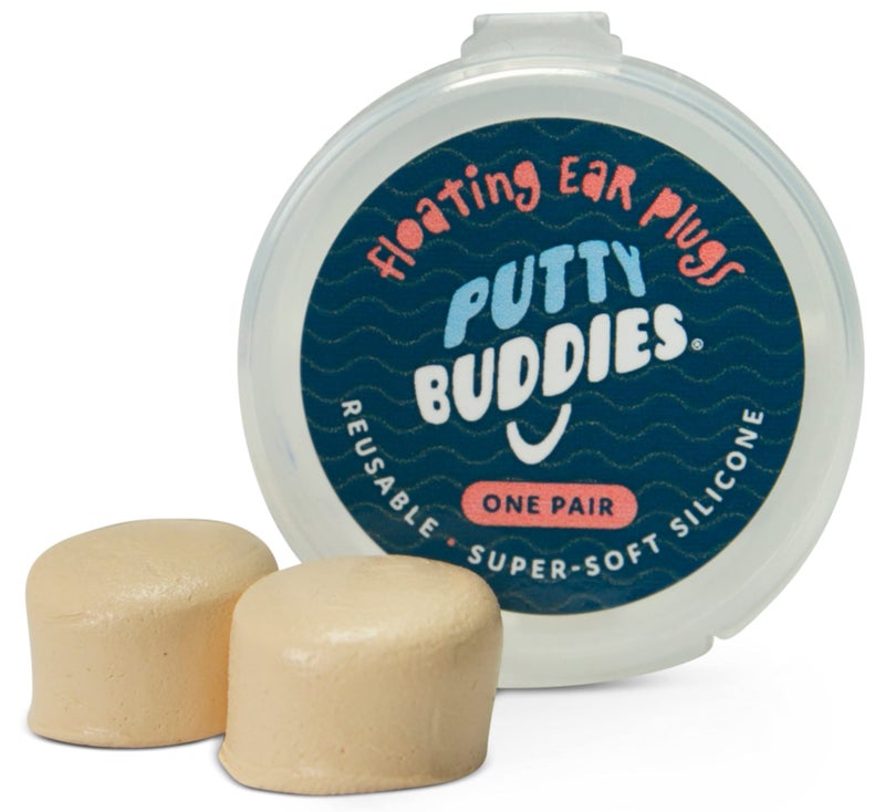 PUTTY BUDDIES Floating Earplugs 10-Pair Pack - Soft Silicone Ear Plugs for Swimming & Bathing - Invented by Physician - Keep Water Out - Premium Swimming Earplugs - Doctor Recommended (Tan) - Image 3